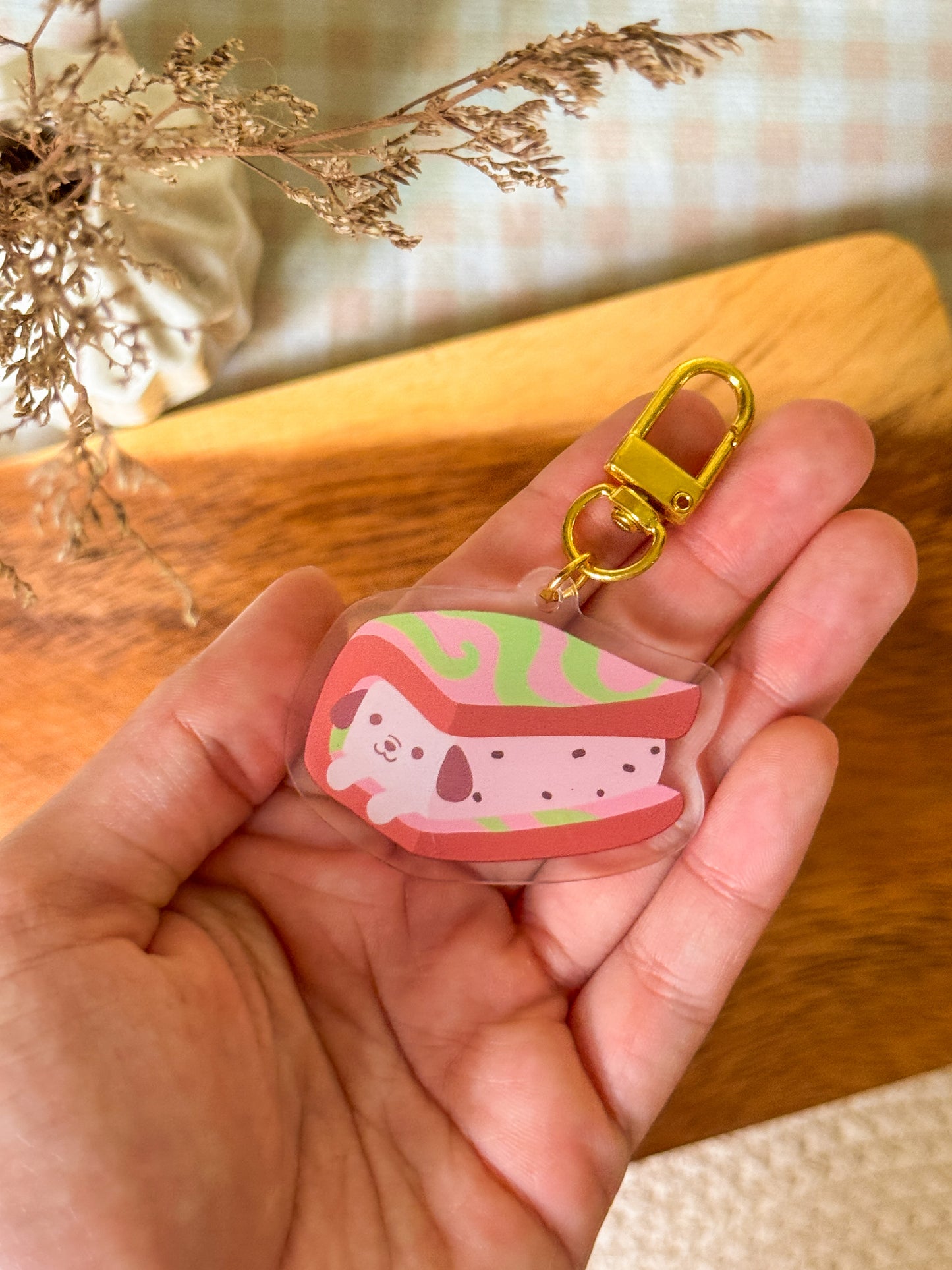 Ice Cream Bread Acrylic Keychain