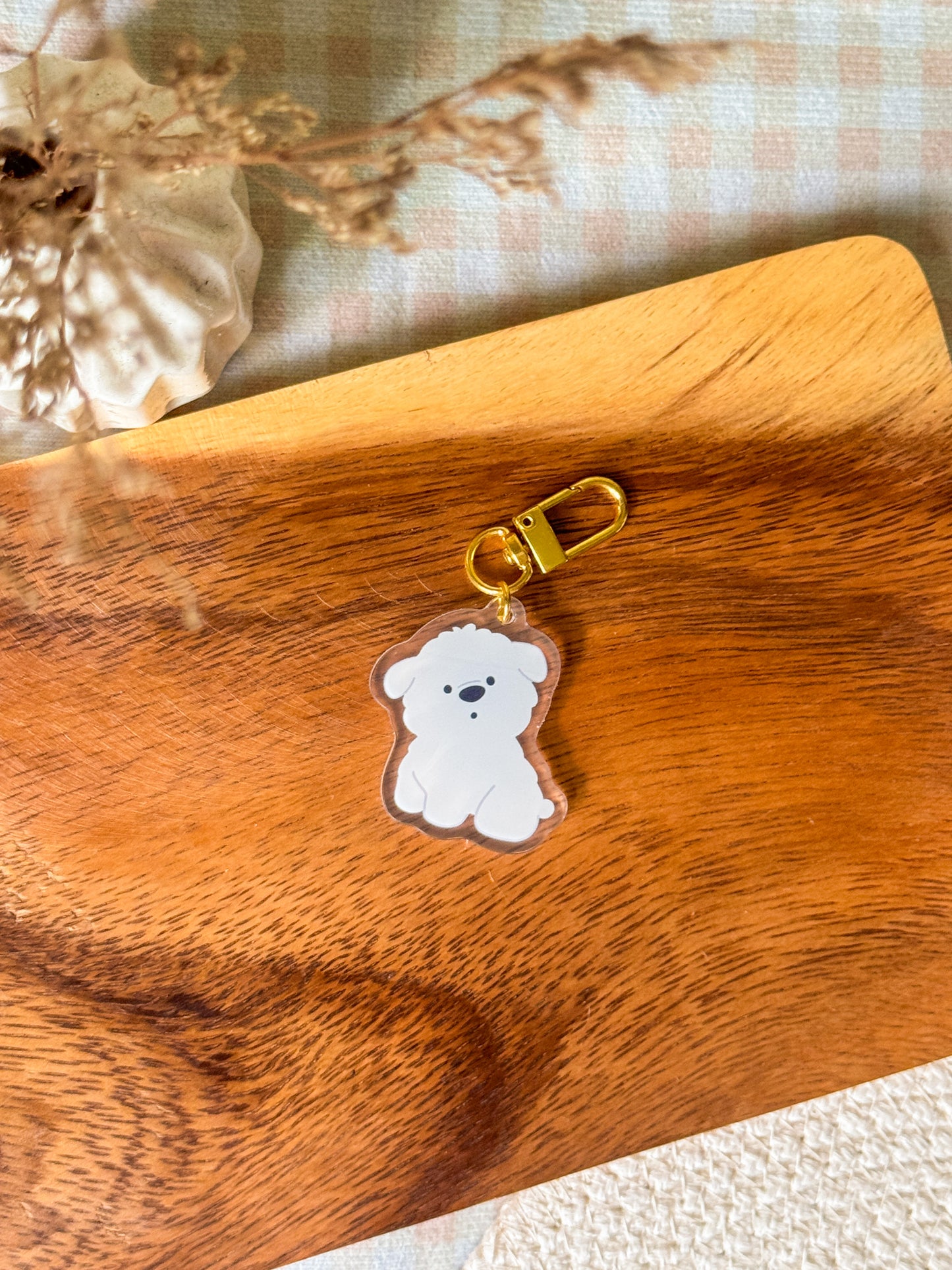 Confused Maltese Keychain