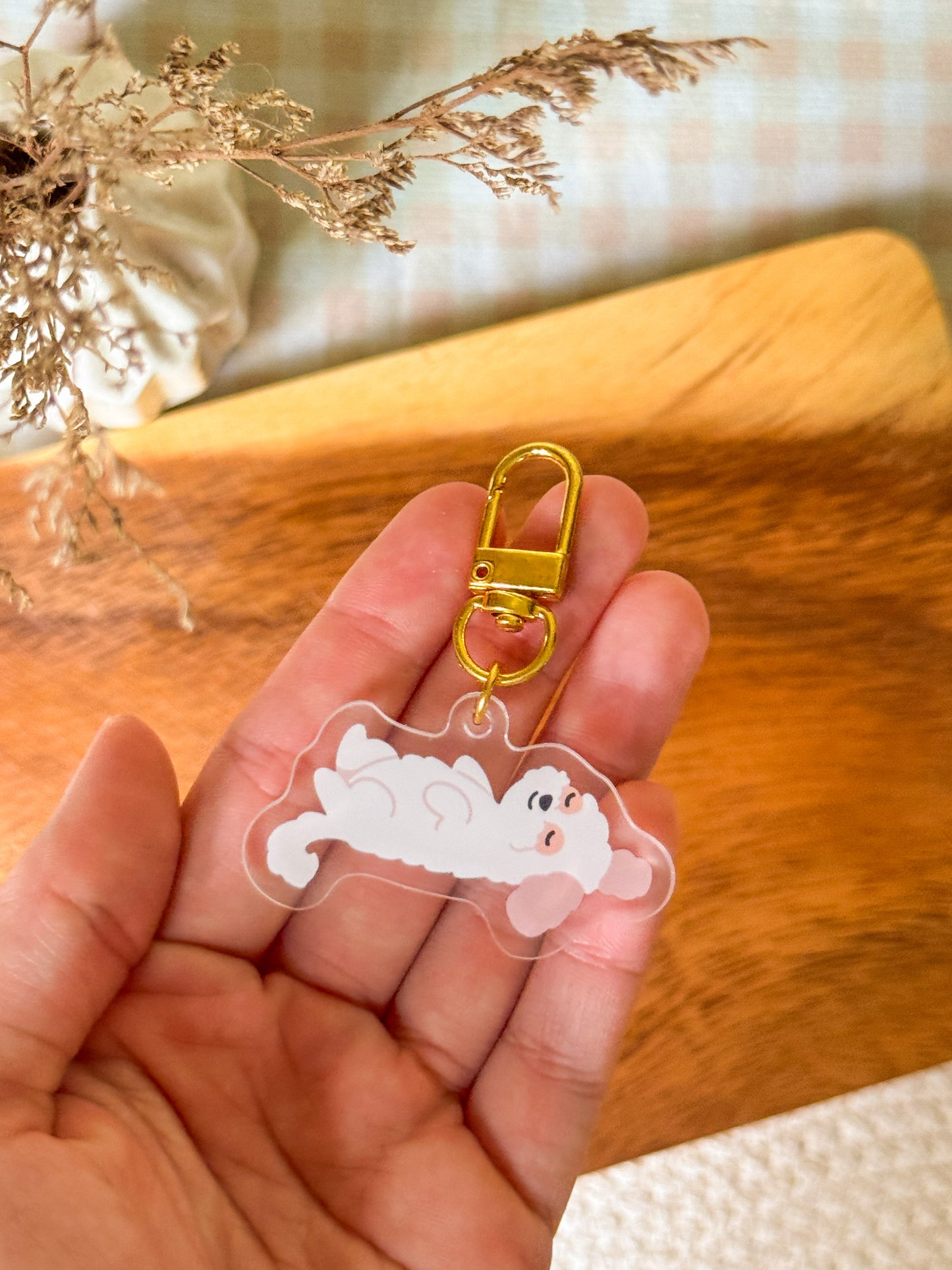 Shih Tzu (lying) Keychain