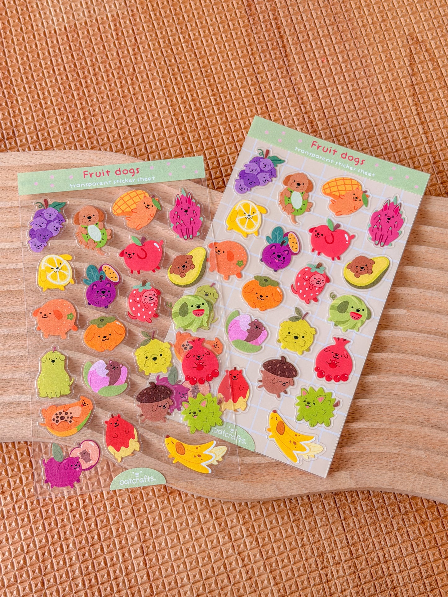 *Restocked*Fruit Dogs Transparent Sticker Sheet