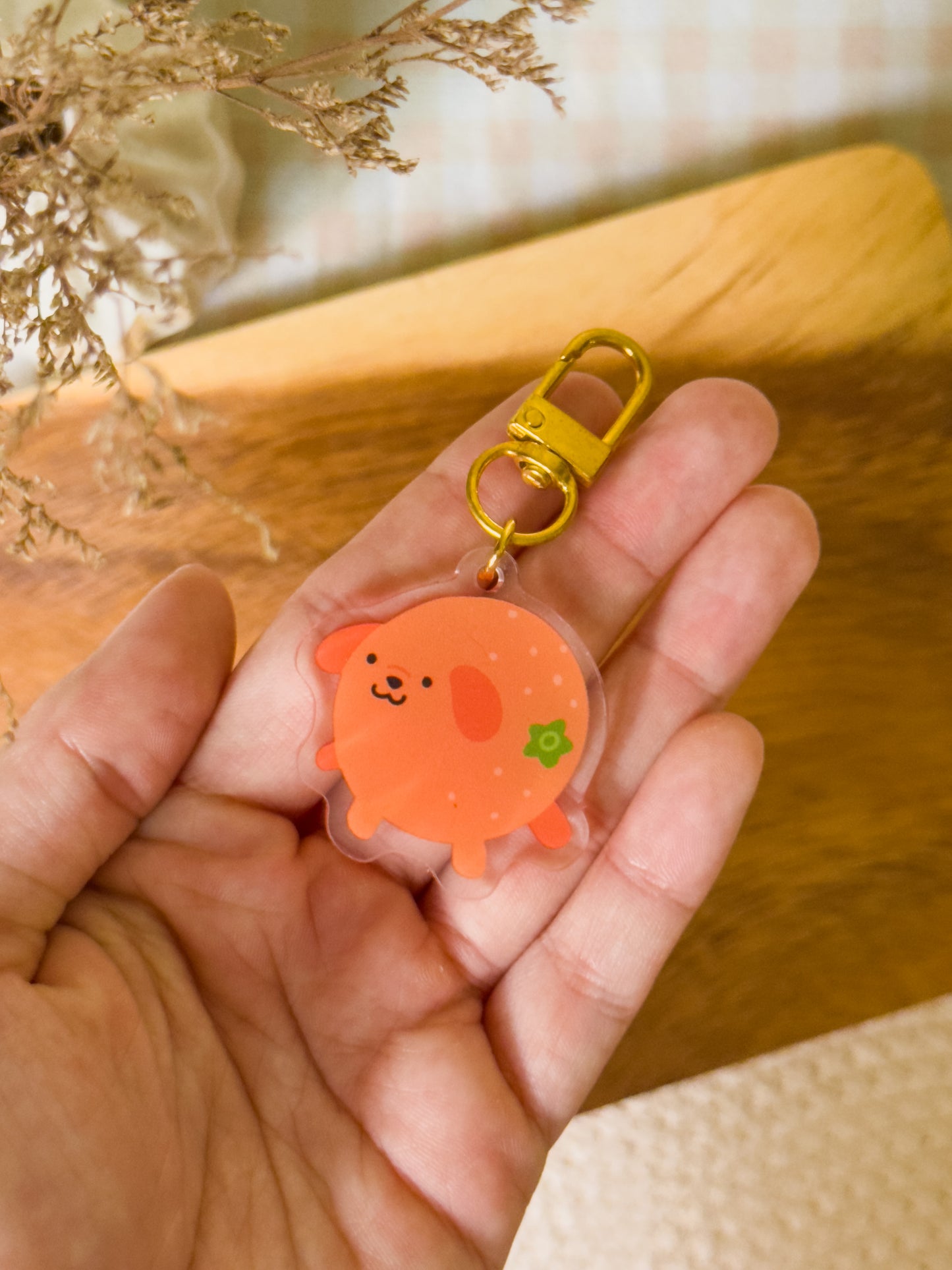 Orange Dog Acrylic Keychain