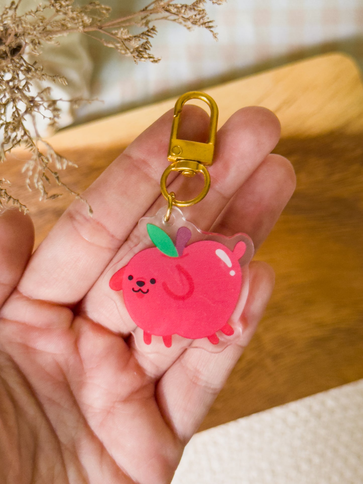 Apple Dog Acrylic Keychain