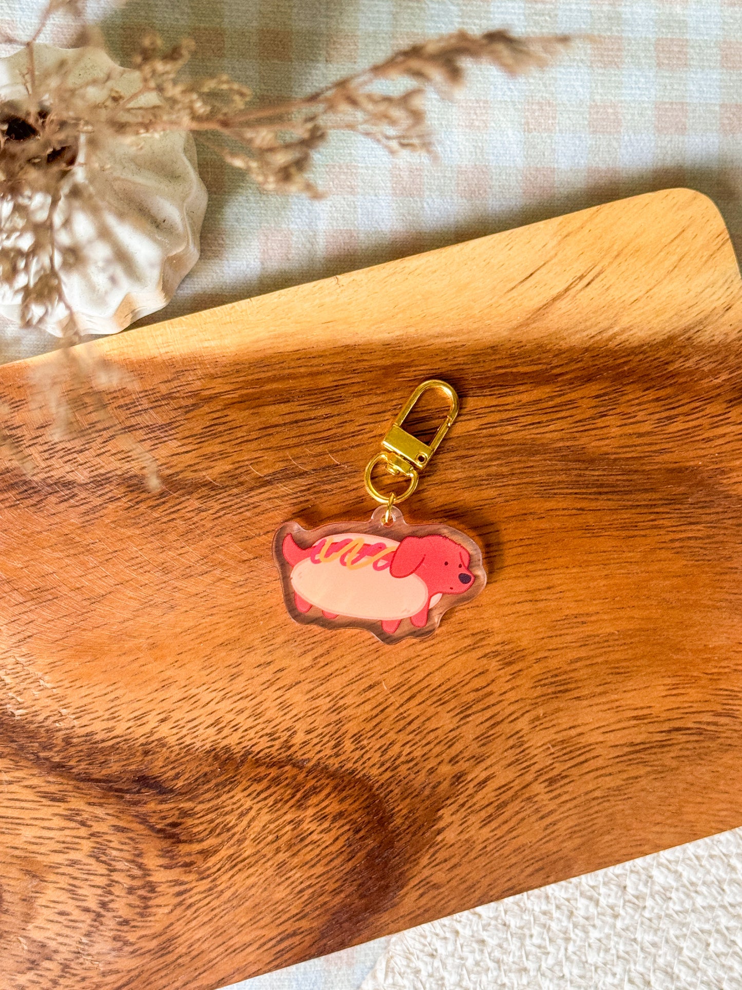 Hotdog Acrylic Keychain