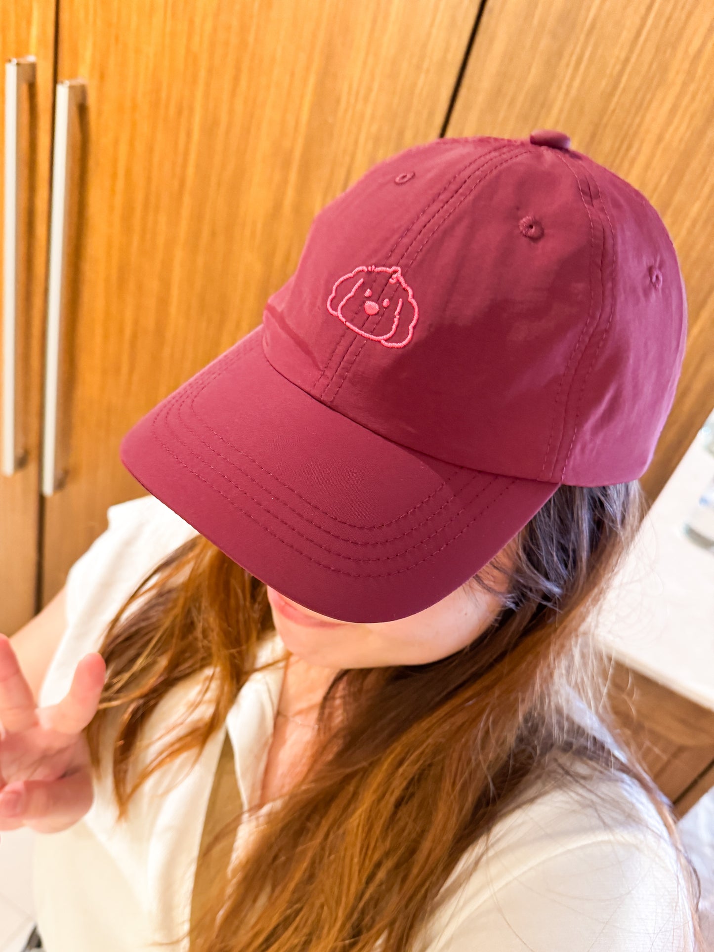 Doggo Maroon Nylon Cap