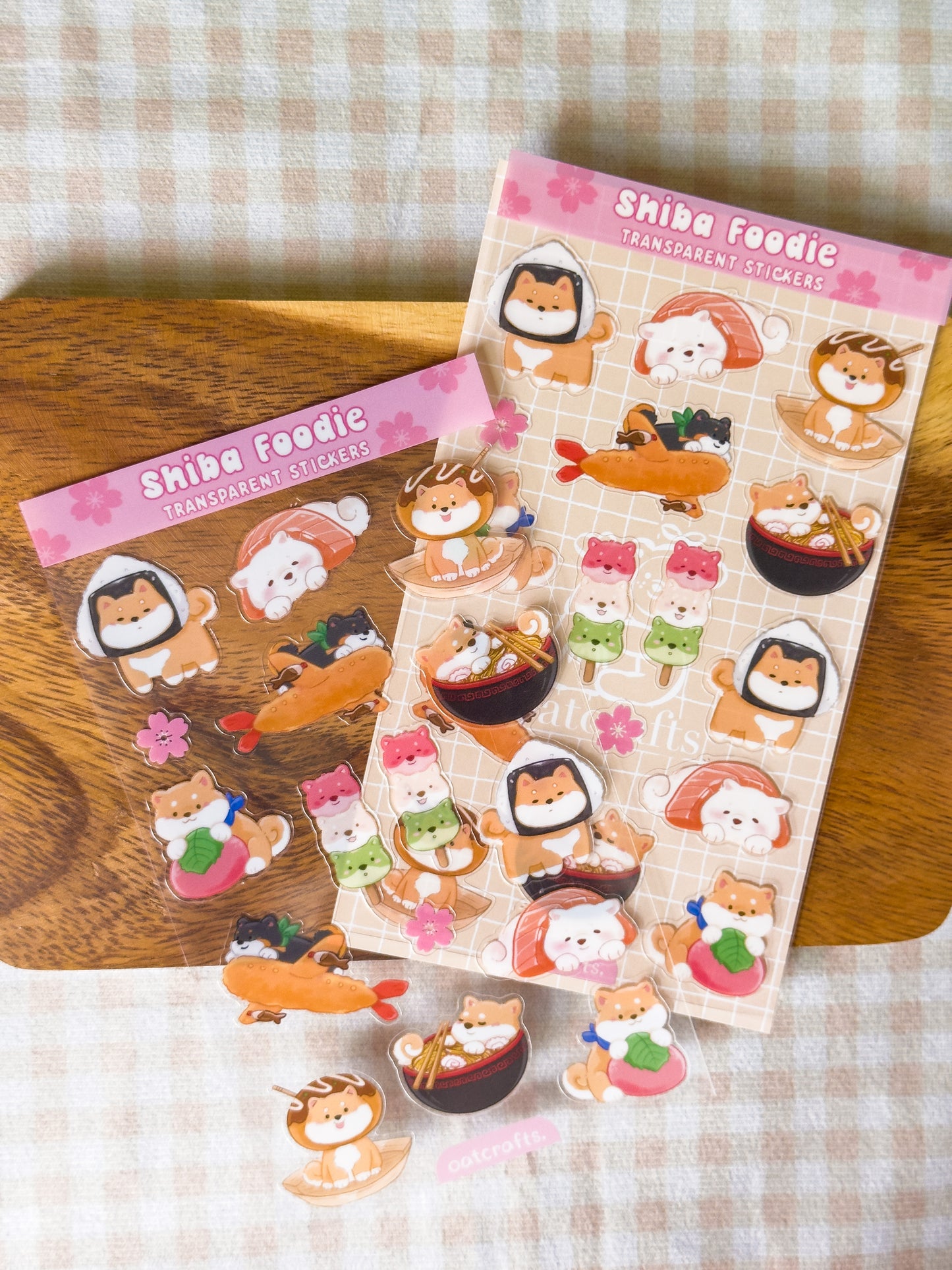 Shiba Foodie Transparent Sticker Sheet