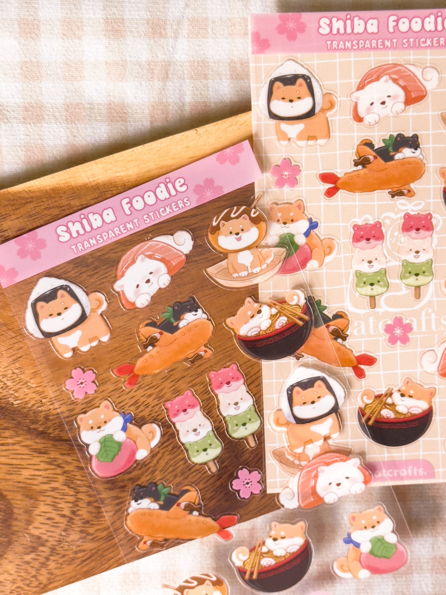 Shiba Foodie Transparent Sticker Sheet