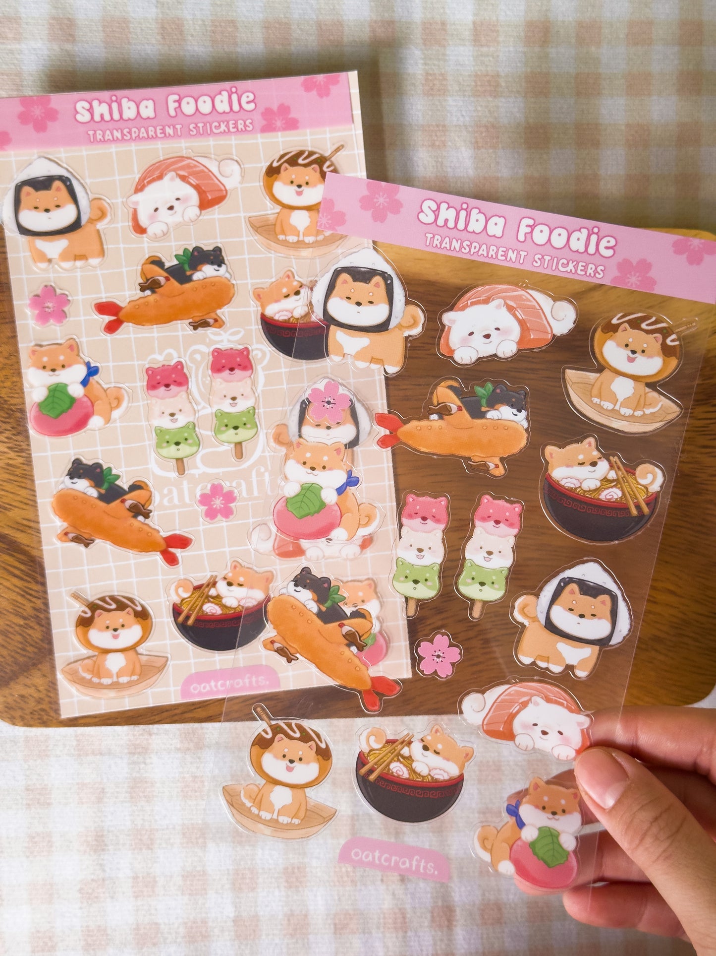 Shiba Foodie Transparent Sticker Sheet