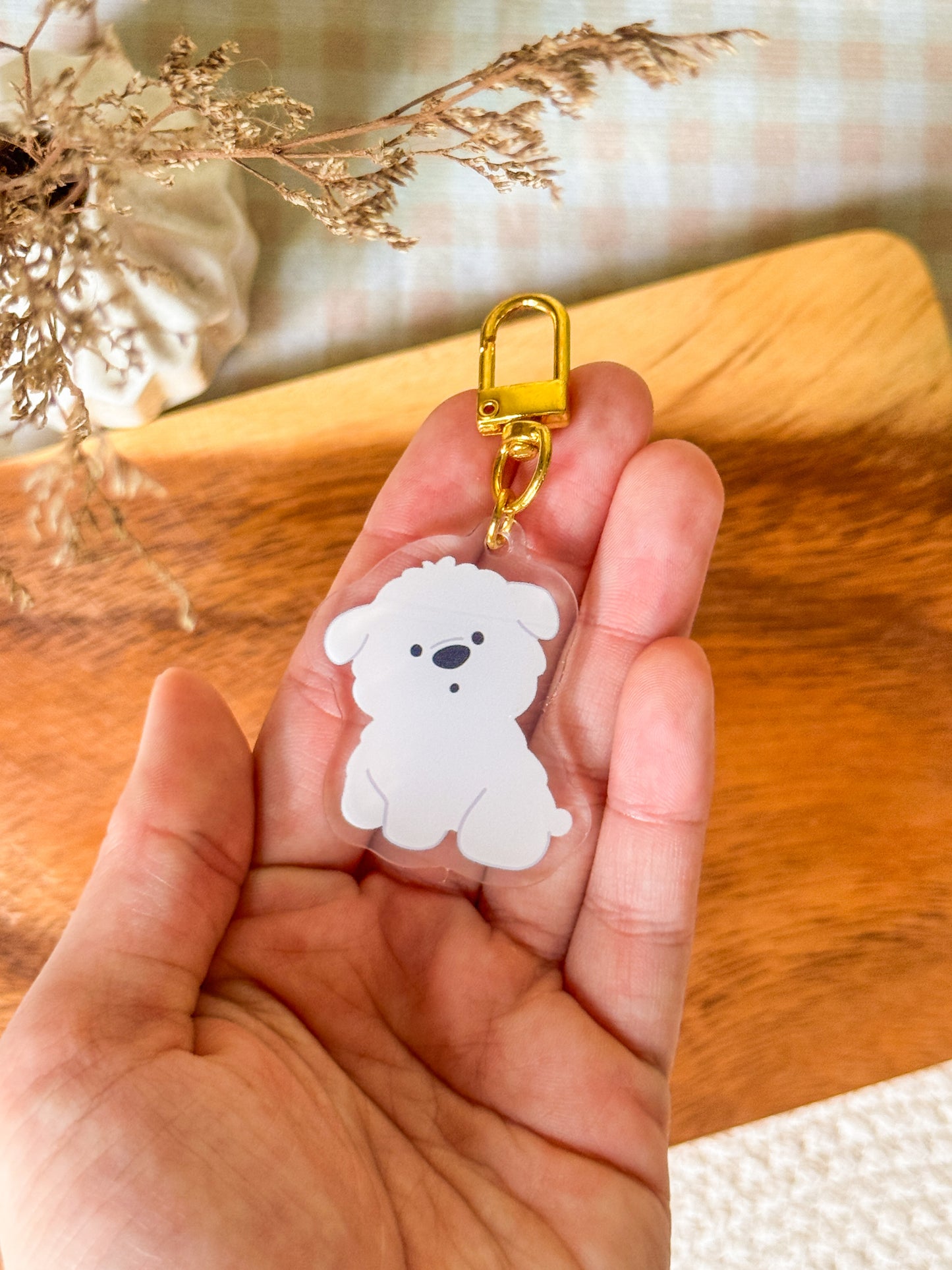 Confused Maltese Keychain
