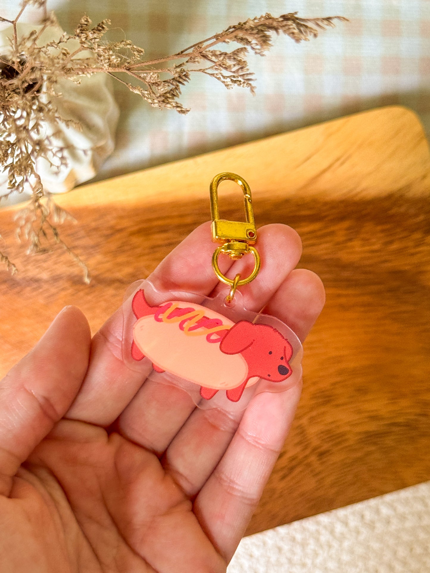 Hotdog Acrylic Keychain
