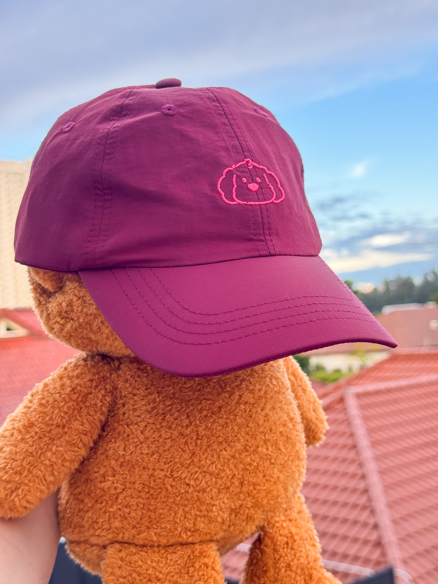 Doggo Maroon Nylon Cap