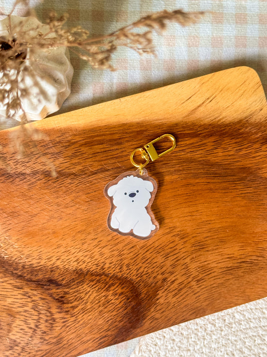 Confused Maltese Keychain