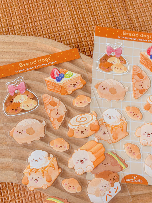 *Restocked* Bread Dog Transparent Sticker Sheet