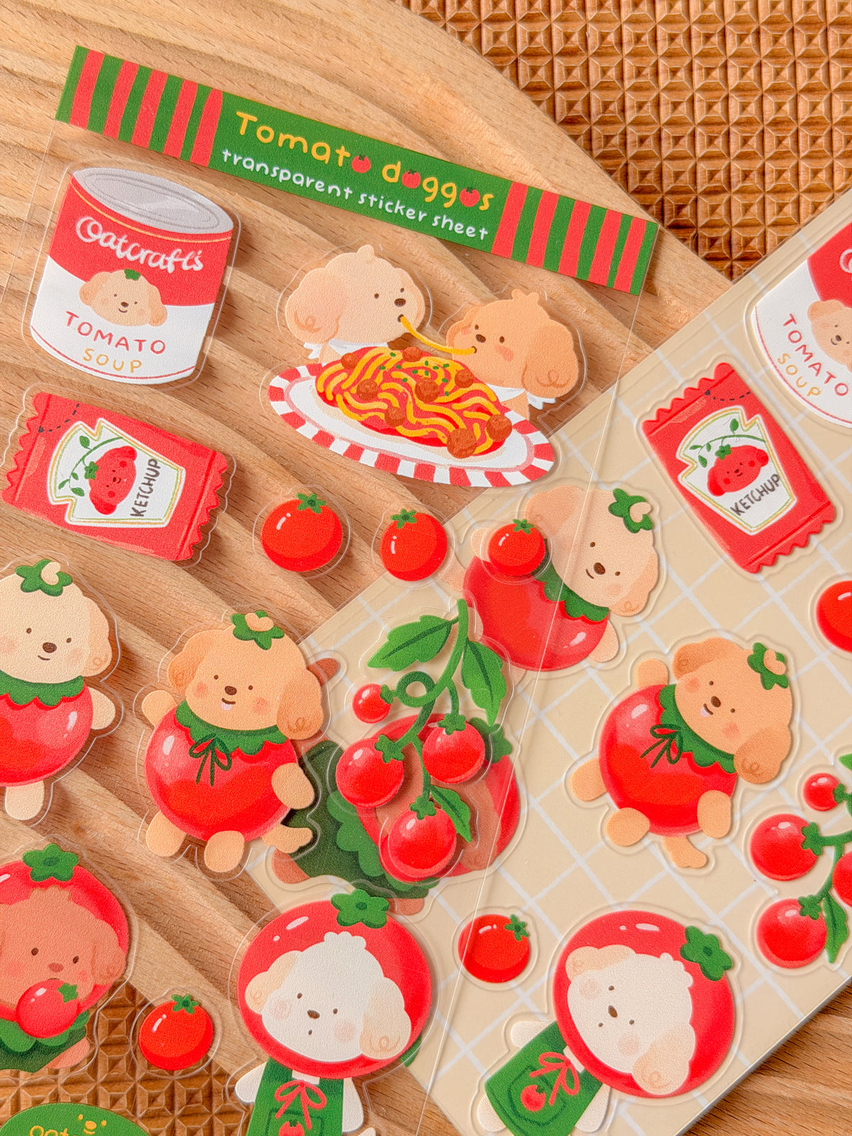 Tomato Doggo Transparent Sticker Sheet