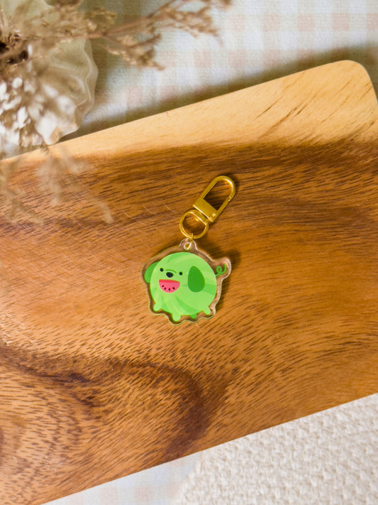Watermelon Dog Acrylic Keychain