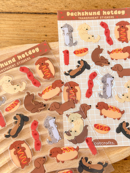 Daschund Transparent Sticker Sheet