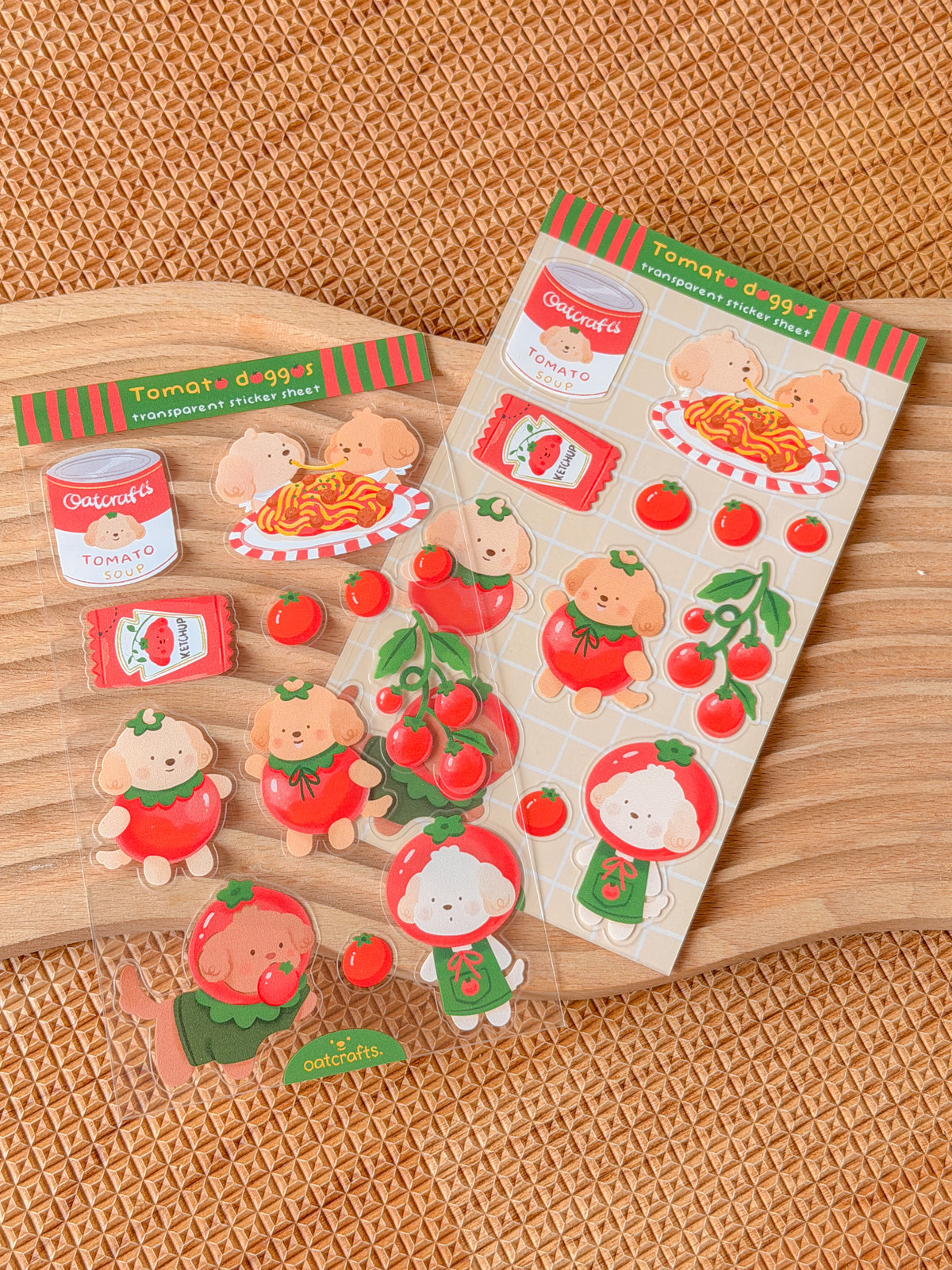 Tomato Doggo Transparent Sticker Sheet