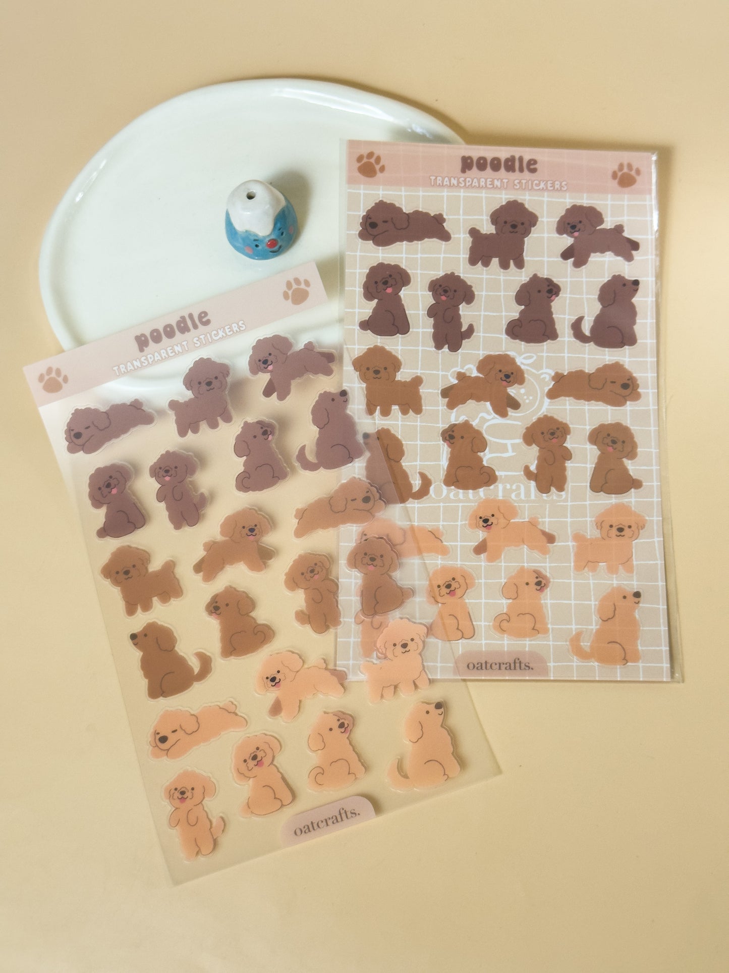 Poodle Transparent Sticker Sheet