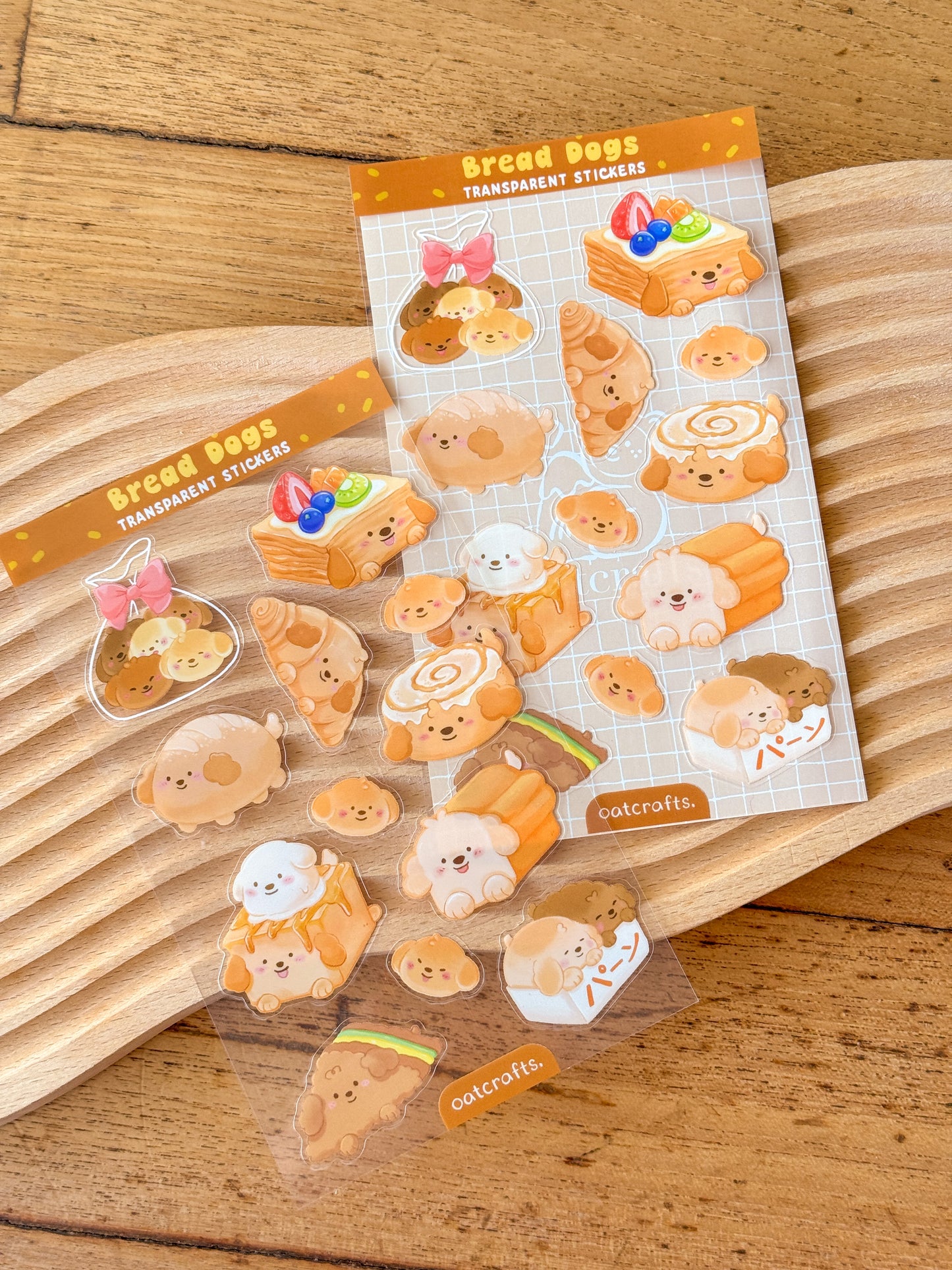Bread Dog Transparent Sticker Sheet