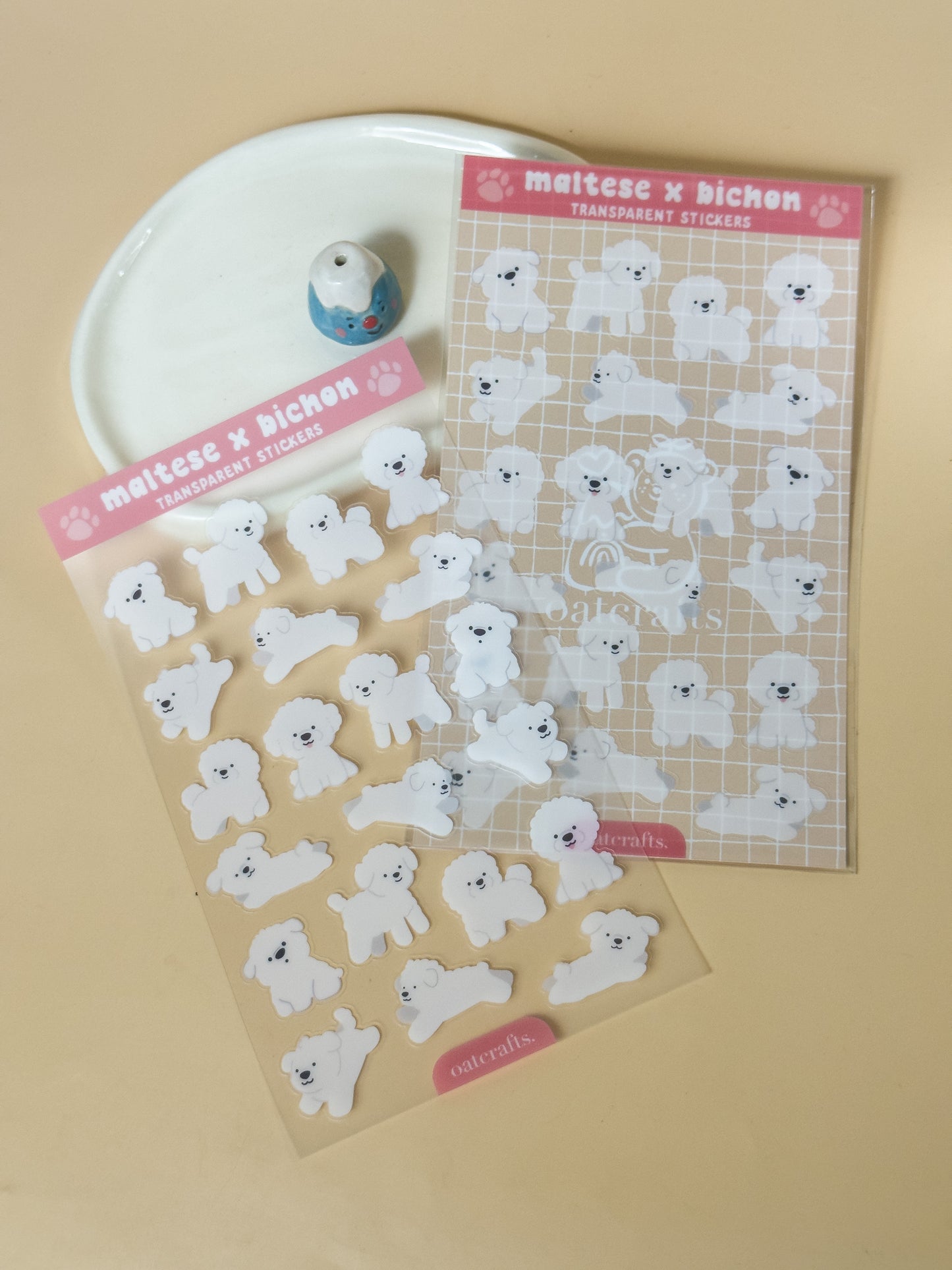 Maltese x Bichon Transparent Sticker Sheet