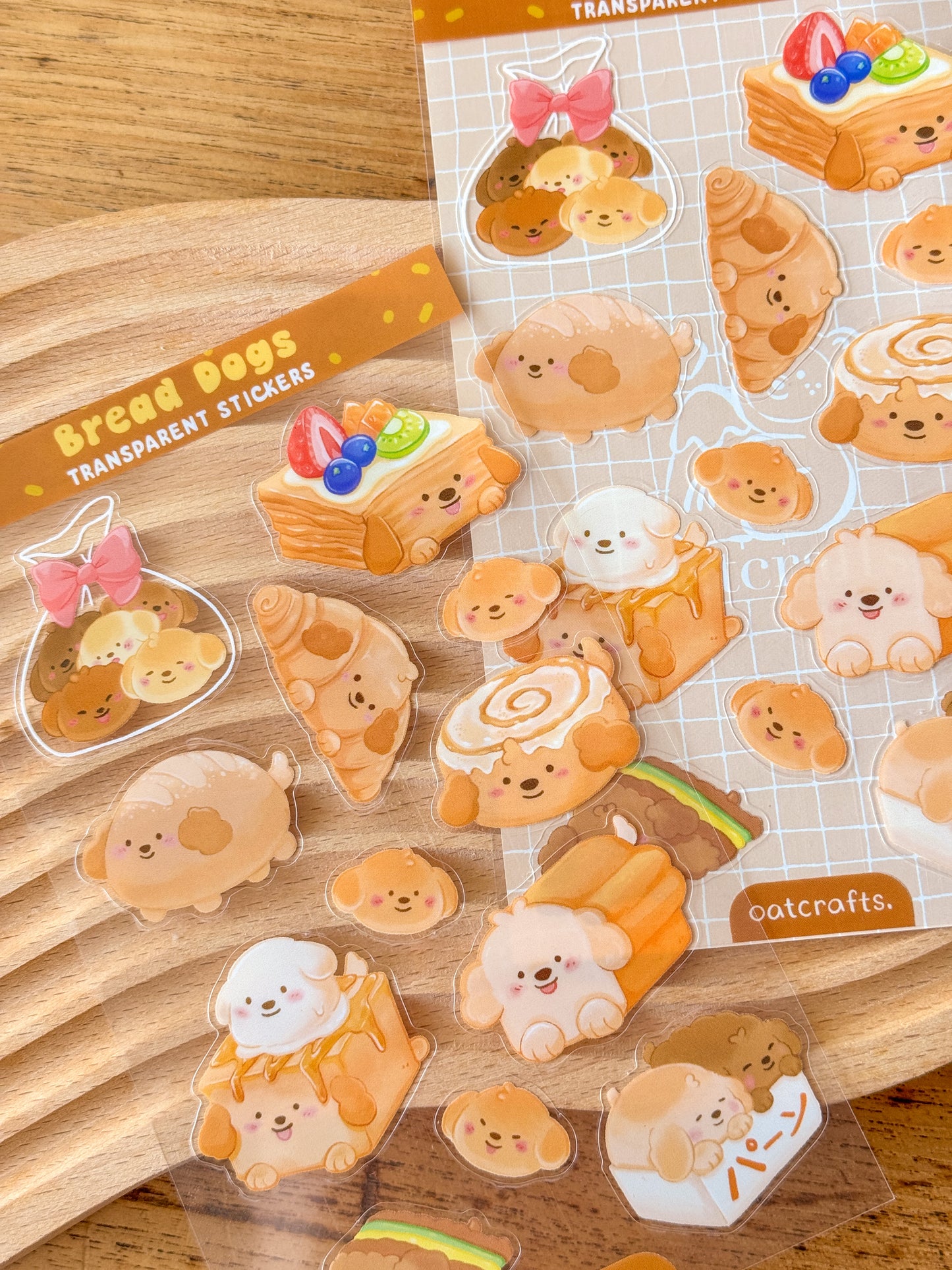 Bread Dog Transparent Sticker Sheet
