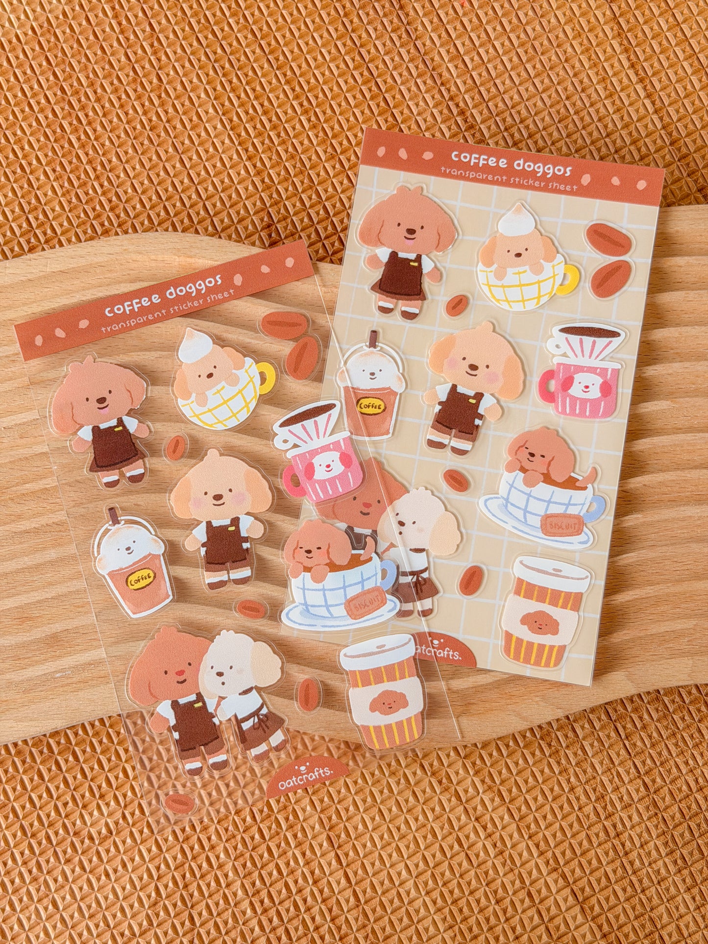 Coffee Doggo Transparent Sticker Sheet