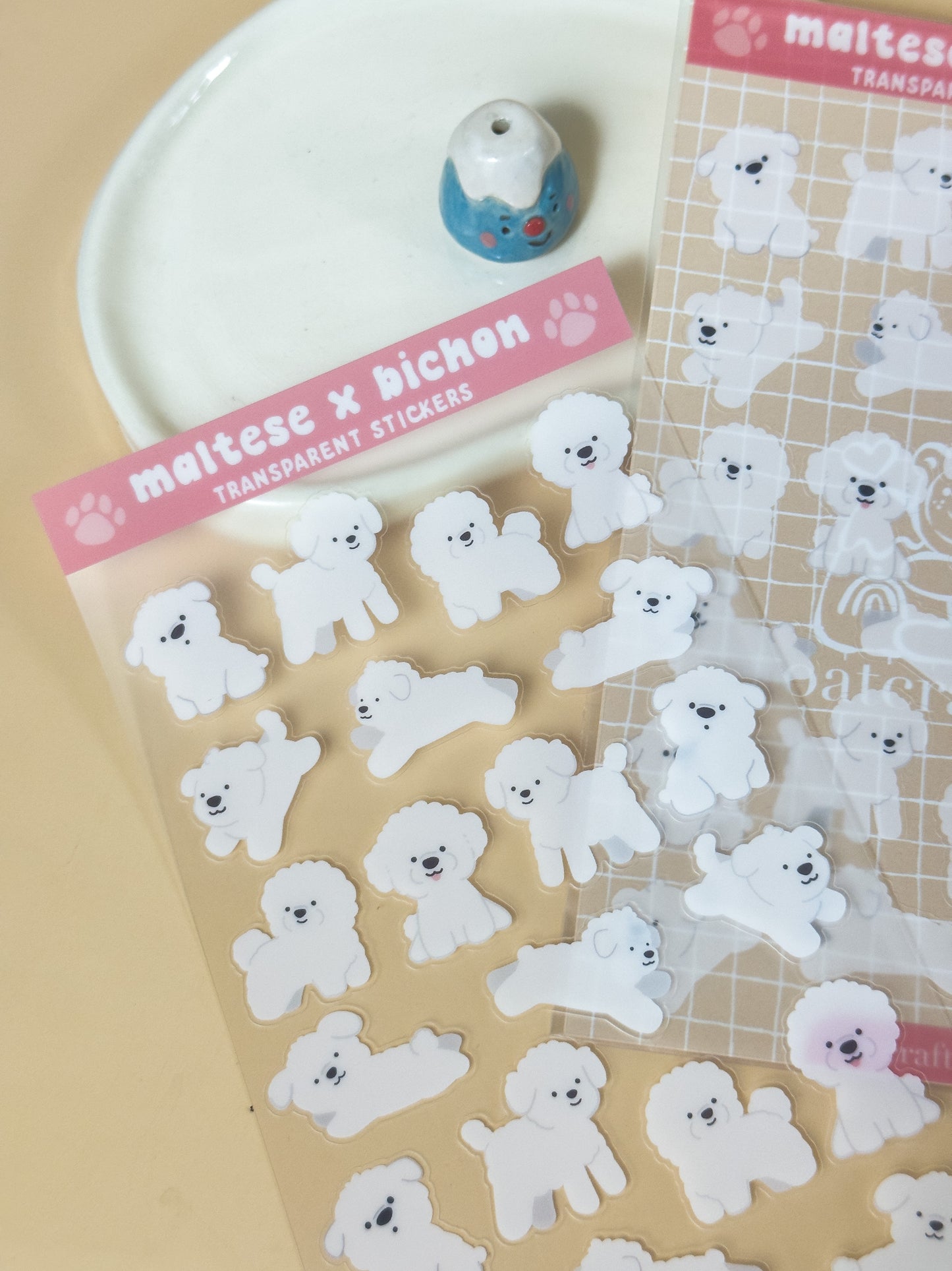 Maltese x Bichon Transparent Sticker Sheet