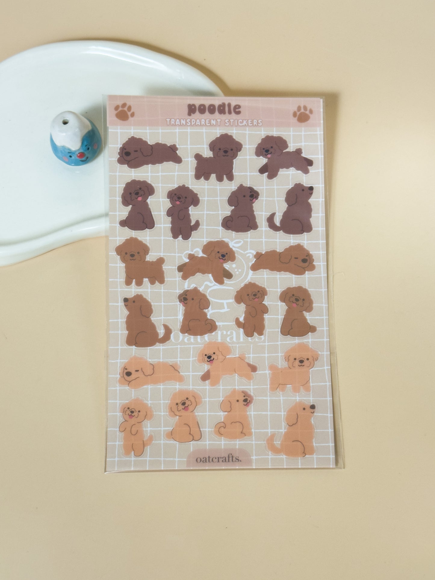 Poodle Transparent Sticker Sheet