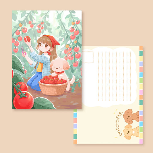 Tomato Garden Painting Postcard