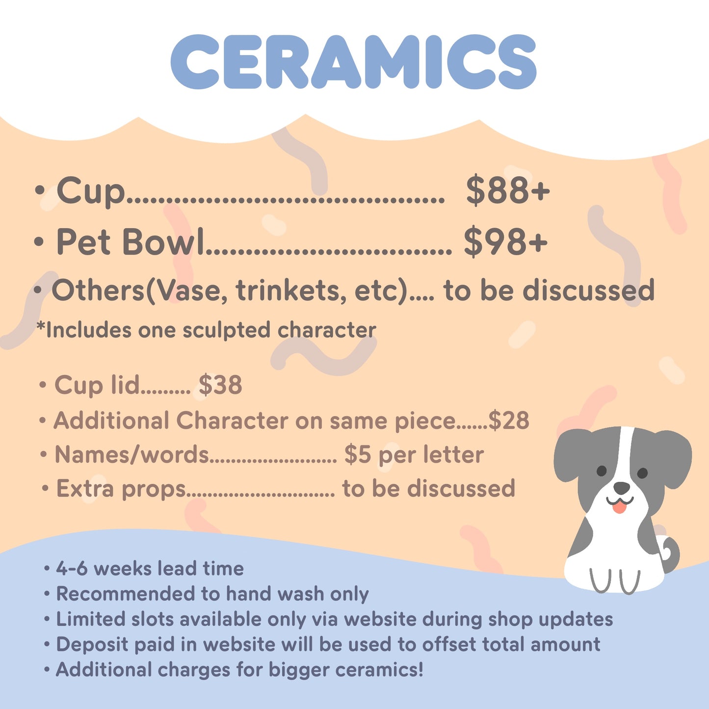 Custom Ceramics (Slot Booking and Deposit)